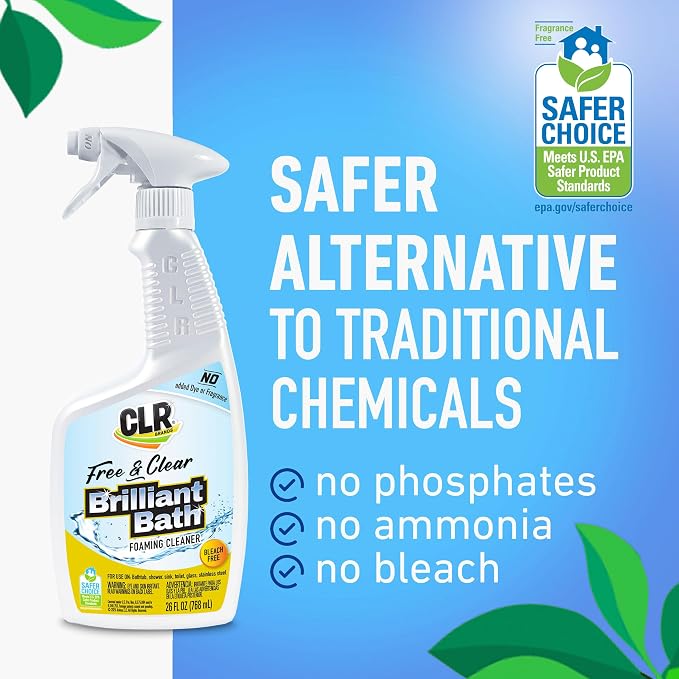 CLR Brands® Brilliant Bath Foaming Bathroom Cleaner Spray Free & Clear - Image 3