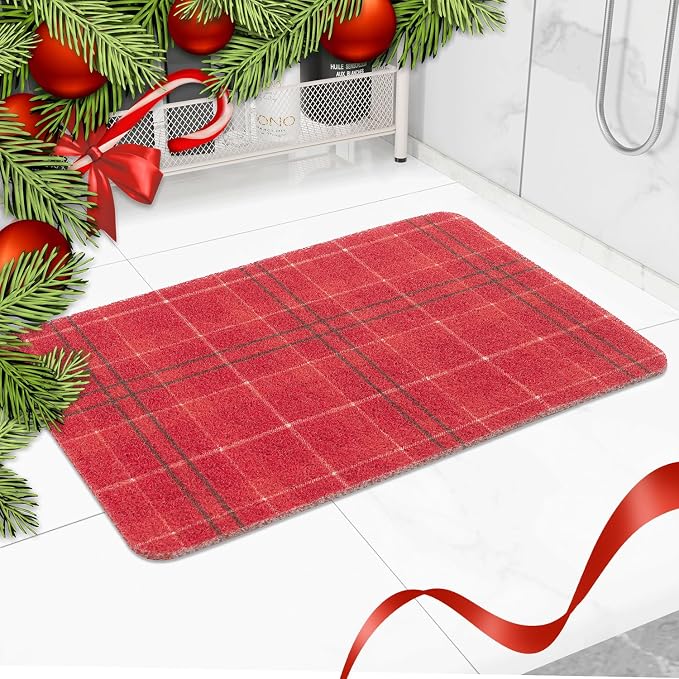 Christmas Non-Slip Bathtub Mat, Anti Slip Shower Mat, Fast Drying Bathtub Mats by Hargiis