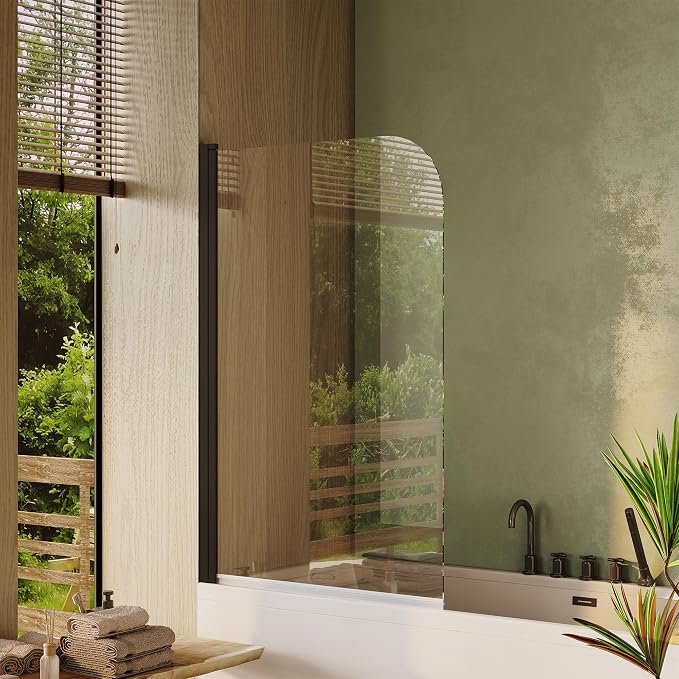 32" W x 55" H Frameless Bathtub Shower Door, 1/4" Tempered Glass Panel by IDEALHOUSE