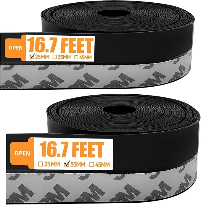 33.5 Ft Weather Stripping Door Seal Strip, Silicone Door Draft Stopper by Bruiefpap