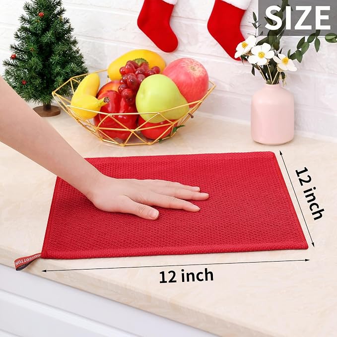 Homaxy 100% Cotton Waffle Weave Kitchen Dish Cloths, Ultra Soft Absorbent Quick - Image 5