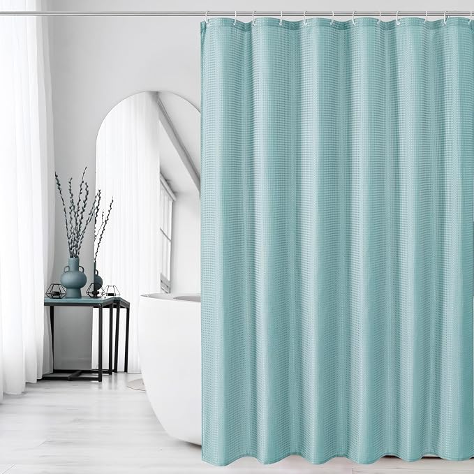 Gibelle Small Stall Shower Curtain 36 x 72, Narrow Half Waffle Weave Textured - Image 6