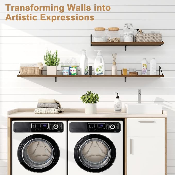 Fun Memories Floating Shelves for Wall, 36 Inches Long Set of 3 Wall Shelves - Image 6