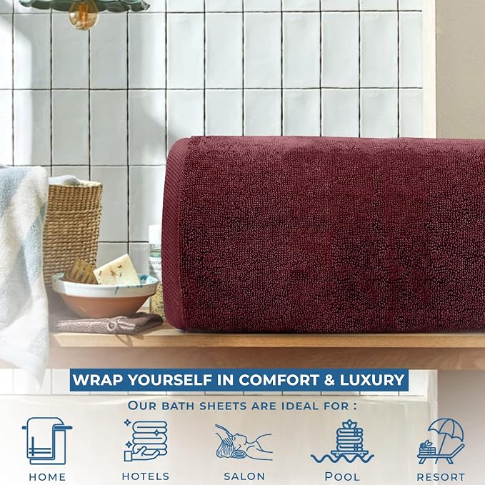 DAN RIVER Pack of 1 Bath Sheet 40x80 Inches, Jumbo Bath Towels, Soft and - Image 5