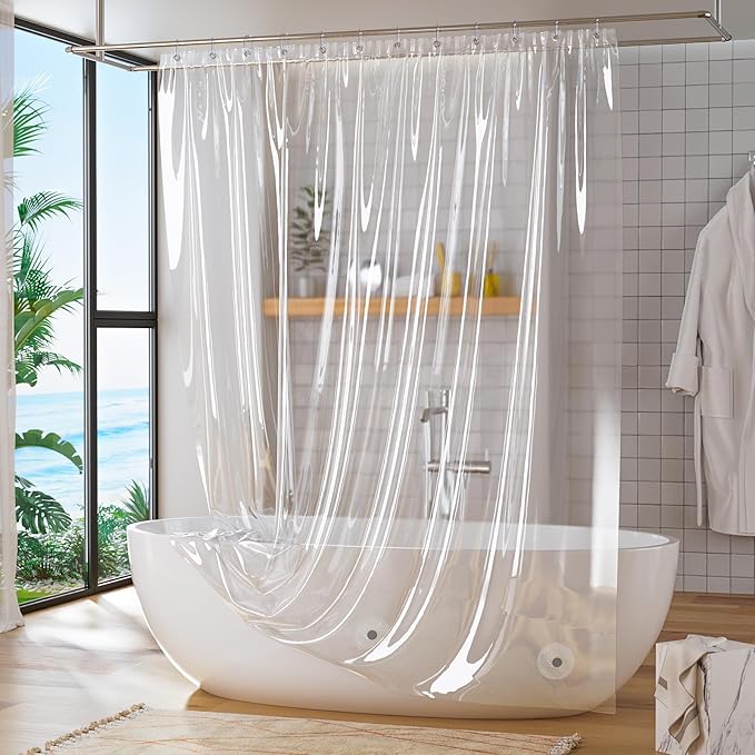 Titanker Clear Shower Curtain Liner, Plastic Shower Liner PEVA 72 x 72 - Image 4