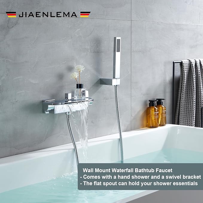 Wall Mount Tub Faucets Chrome Waterfall Tub Faucet - Image 2