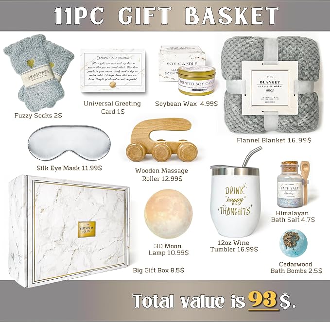 Gift Basket Gifts for Women, Get Well Soon After Surgery, Condolences Basket - Image 3