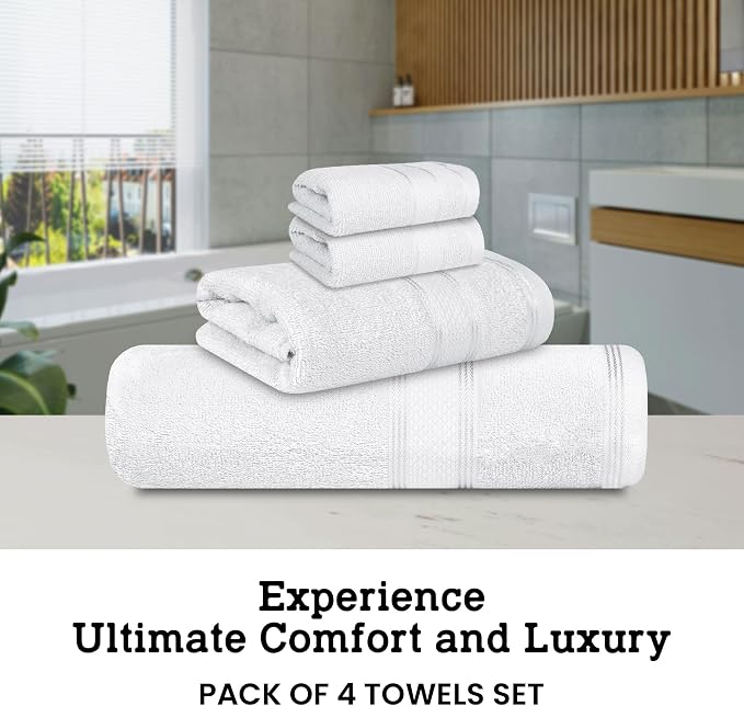 Casa Lino 100% Cotton Bath Towels Set of 4 - Image 2