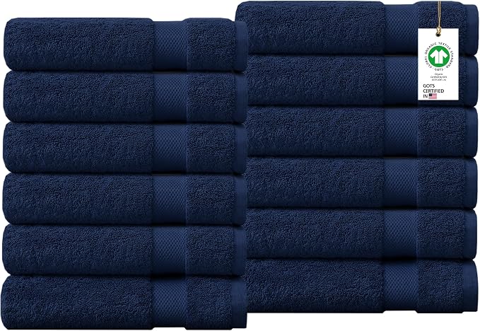 Delara 100% Organic Cotton Towels 650 GSM Plush Feather Touch Quick Dry Wash by Delara