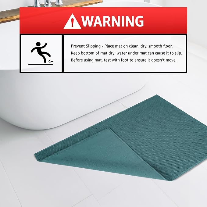 American Soft Linen Bath Rug, 17 in 24 in 100% Cotton Bath Mats Rugs - Image 4