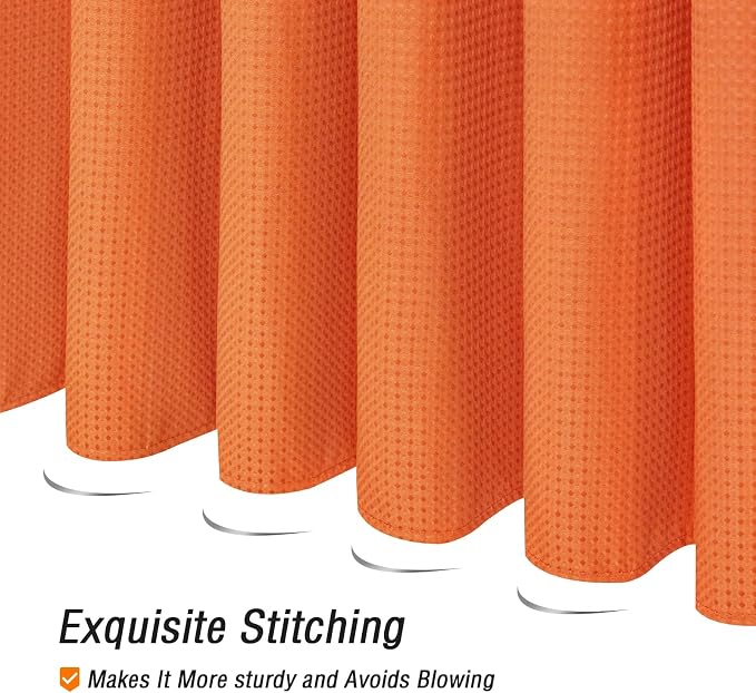 Gibelle Extra Long Shower Curtain 72 x 84, Tall Waffle Weave Textured Fabric - Image 5