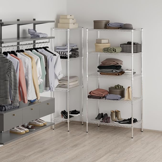 21" Deep x 36" Wide x 74" Height Wire Shelving Kit | 5-Tier | NSF Commercial - Image 7