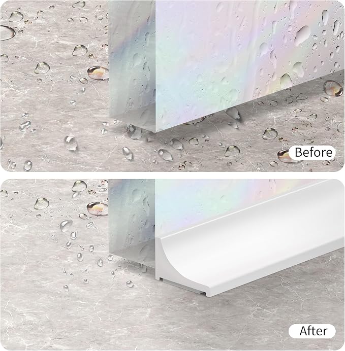 67Inch Shower Threshold Water Dam, Self-Adhesive Silicone Shower Barrier Water - Image 5