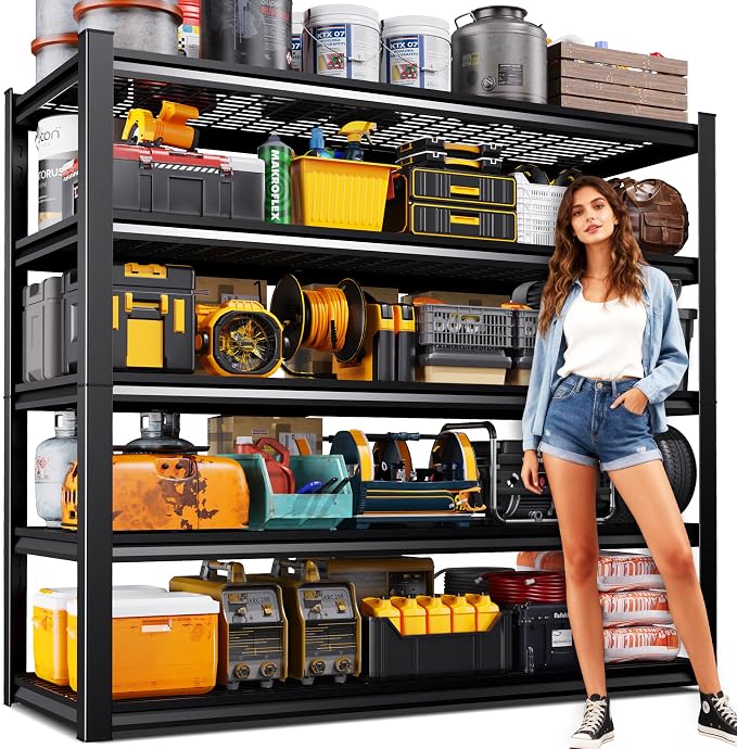 72" H Garage Shelving Heavy Duty Storage Shelves, 5-Tier Adjustable Metal by Unknown