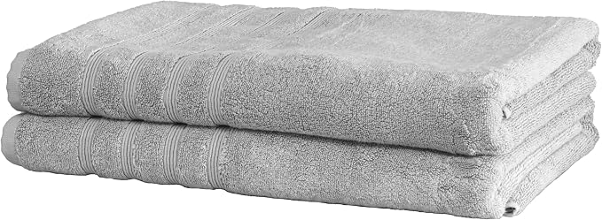 Mosobam Luxury Turkish Towels Set of 2 Bath Sheets 35X70 Light Grey 700 GSM by Mosobam