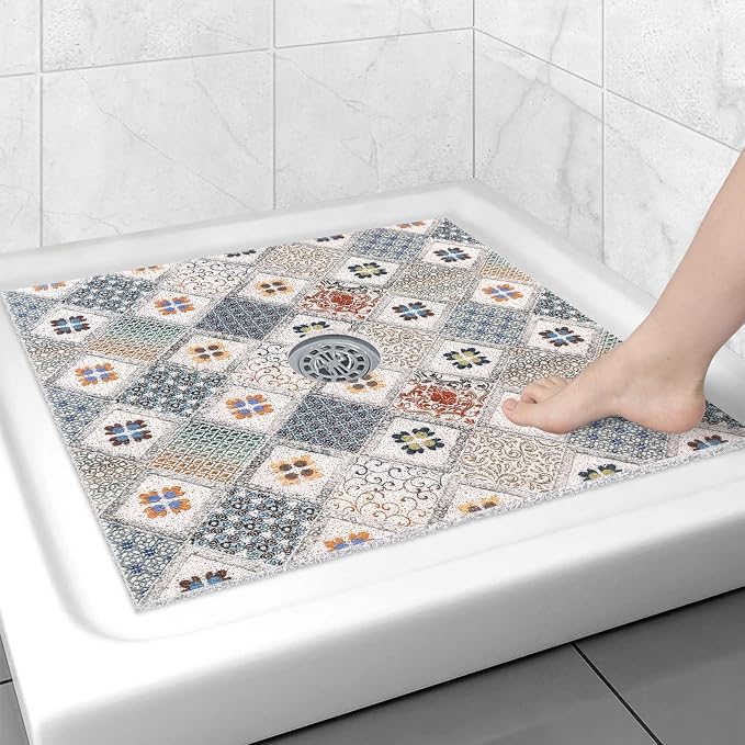 Square Shower Mat Non Slip: 27x27 Inch Extra Large Shower Floor Mat by Unknown