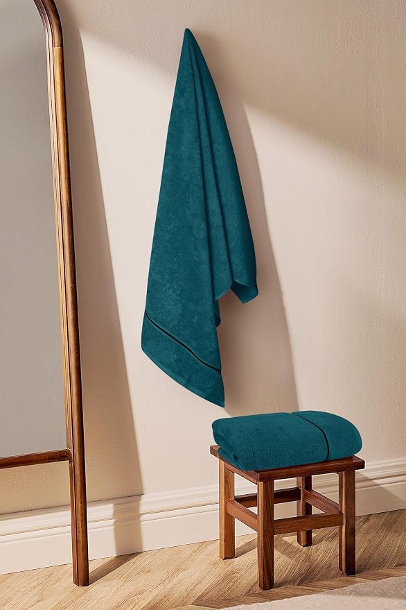 MyOwn Cotton 2 Pack Oversized Bath Towel Set 28x55 inches, Large Bath Towels - Image 4