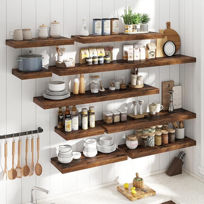 55 Inch Long Floating Shelves for Wall 2 Pack, Easy Install Engineered Wood - Image 7