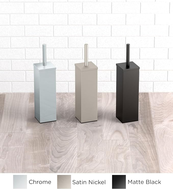 Gatco 1488 Elegant Square Toilet Brush Holder - Image 4