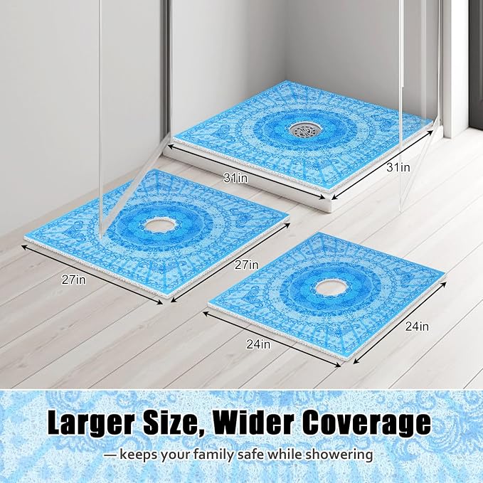 Square Shower Mat Non Slip: 27x27 Inch Extra Large Shower Floor Mat - Image 8