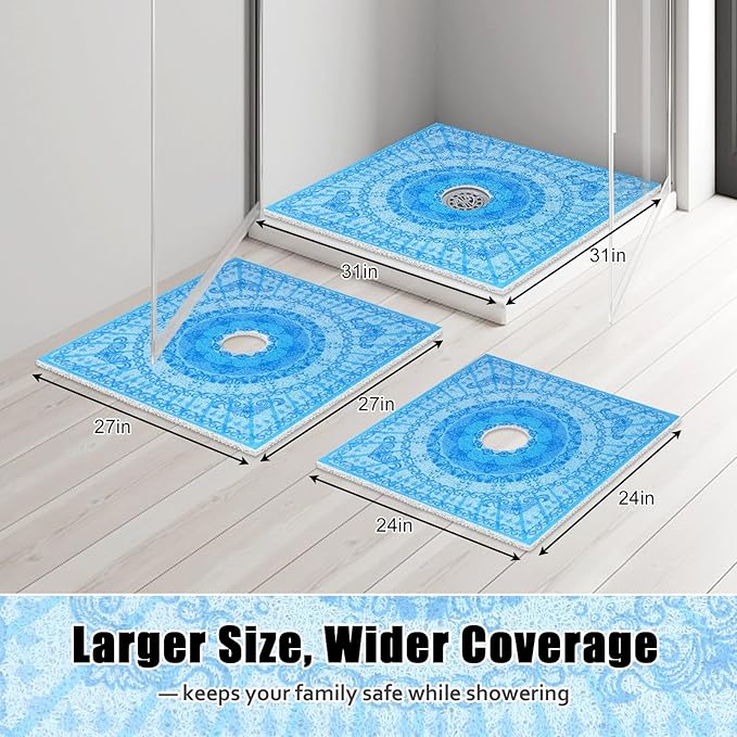 Square Shower Mat Non Slip: 31x31 Inch Extra Large Shower Floor Mat - Image 7