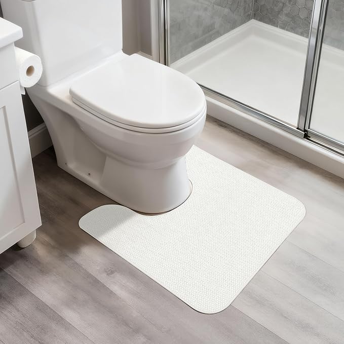 Toilet Rugs U Shaped Bathroom Rug, Machine Washable Non Slip Quick Dry Super by BosapDirect