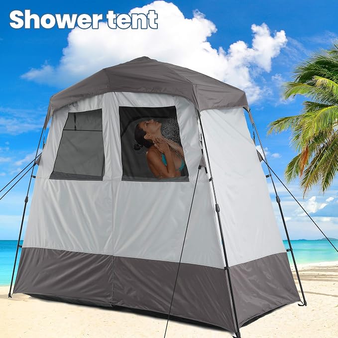 Camping Shower Tent Deluxe Changing Room Easy Set Up Privacy Shelter, Large - Image 9