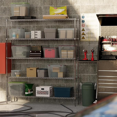 14" Deep x 72" Wide x 86" Height Wire Shelving Kit | 5-Tier | NSF Commercial - Image 2