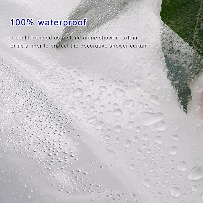 UFRIDAY Clear Shower Stall Curtain Liner 54 x 72inch, EVA Waterproof Weighted - Image 4