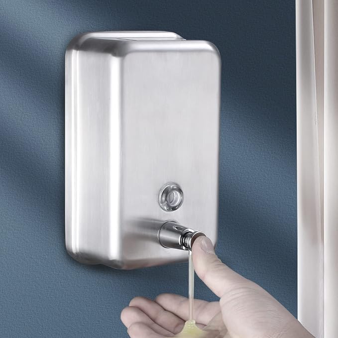 Commercial Wall Mount Stainless Steel Soap Dispenser, Corrosion Proof Lining - Image 6