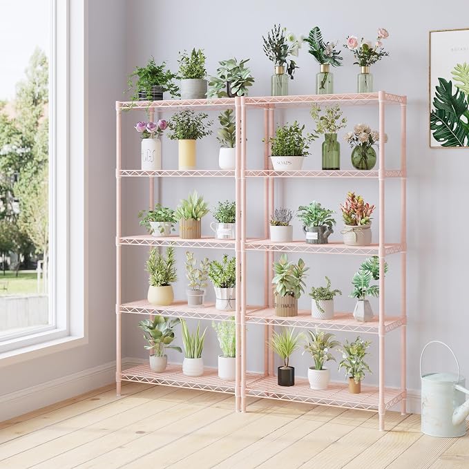 5 Tier Storage Racks Shelving, Heavy Steel Pantry Shelves, Adjustable Wire - Image 7