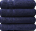 SOFE H&L | Olea Luxury Cotton Turkish Bath Towels Set of 4 Navy Blue | Premium by SOFEHomeLiving
