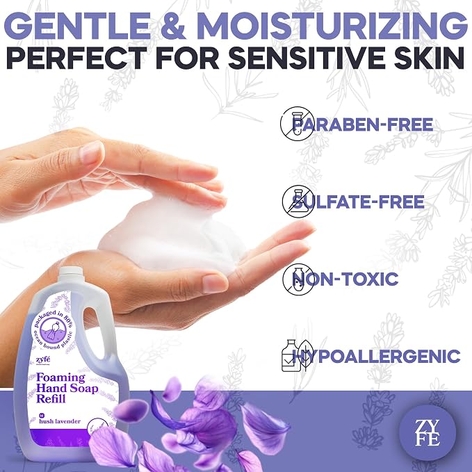 Lavender Hand Soap Refills Foam, 64oz Liquid Hand Soap Foam Refill in Recycled - Image 3