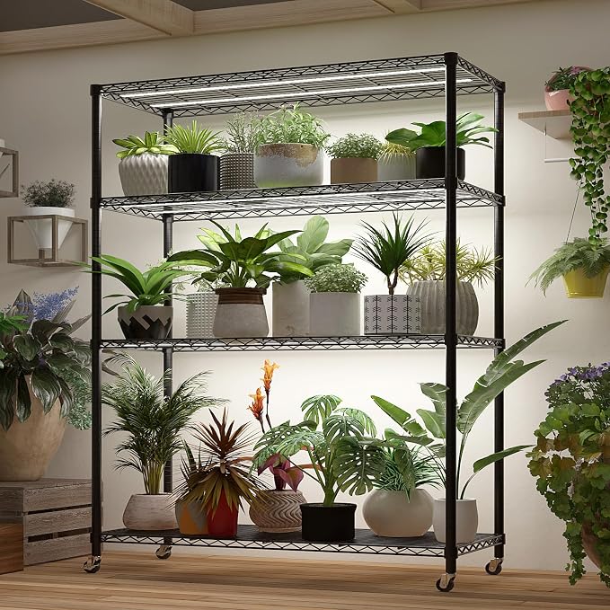 4 Tier Storage Racks Shelving, Heavy Steel Pantry Shelves, Adjustable Wire - Image 4