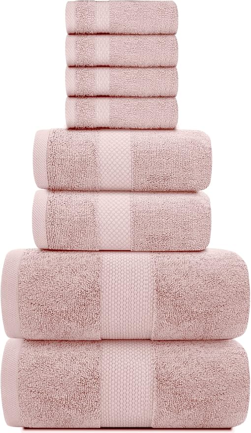 White Classic Luxury Bath Towel Set of 8 Pieces - Image 2