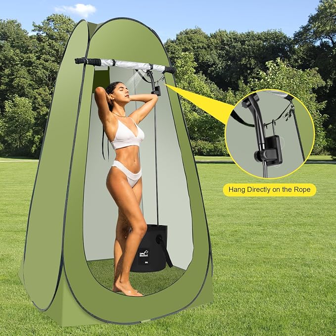 Portable Hot Shower Tent for Camping, Pop Up Privacy Tent - Image 3