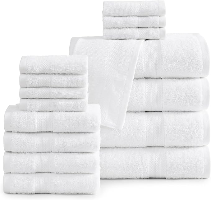 LANE LINEN 100% Mercerized Cotton Luxury Bathroom Towel Set by LaneLinen