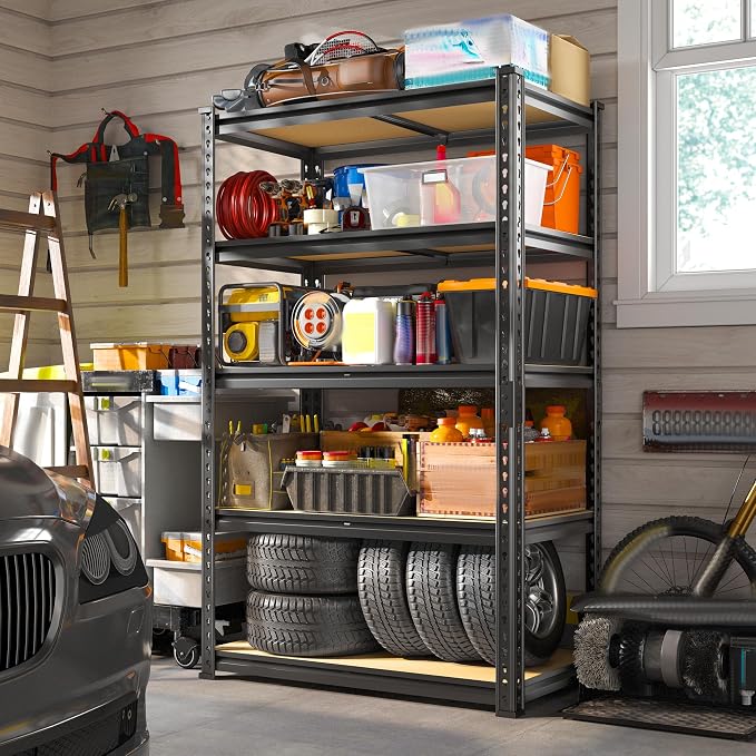 REIBII Storage Shelves 2020LBS Garage Shelving Heavy Duty Metal Shelving 5 Tier - Image 2