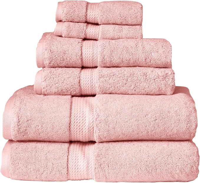 BNM Egyptian Cotton 6-Piece Towel Set, Includes 2 Face Towels, 2 Hand Towels by Blue+Nile+Mills