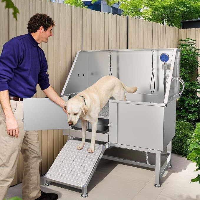 YITAHOME 50in Dog Bathing Station, Professional Stainless Steel 304 Dog Bathtub - Image 2