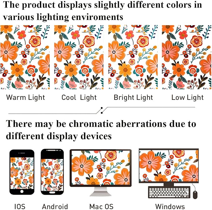 Bohemian Shower Curtain, Boho Floral Print Water Repellent Polyester Fabric - Image 7