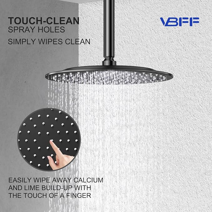 VBFF-Shower Head, rain shower head, 8 inch- Round Shower Head, 1.8 GPM Flow Rate - Image 7