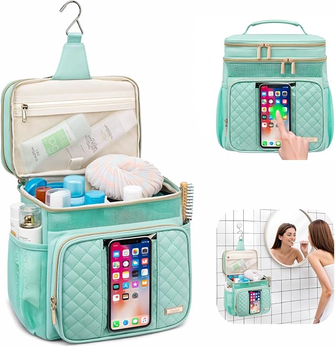 Large Toiletry Bag for Women Men, Bathroom Bag, Water Resistant Shower Bag - Image 2