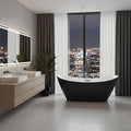 Freestanding Bathtubs 67 inch Black and White Acrylic Free Standing Bath Tub by GarveeLife