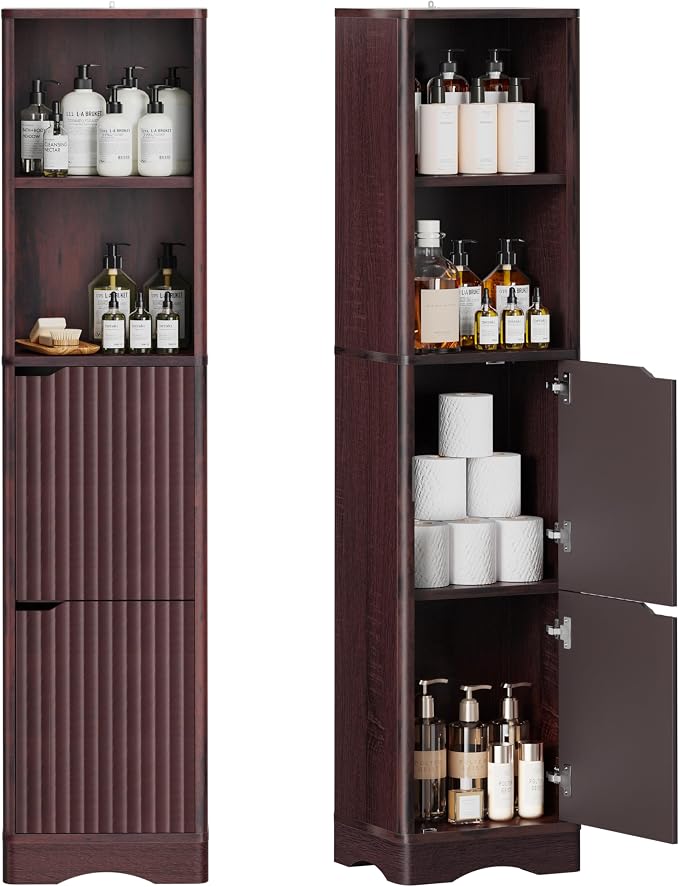 67" Tall Bathroom Organizer and Storage, Narrow Storage Cabinet by Unknown