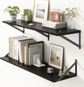 36"W x 10"D Floating Shelves, 10 Inch Deep Black Floating Shelves, Farmhouse by FunMemories