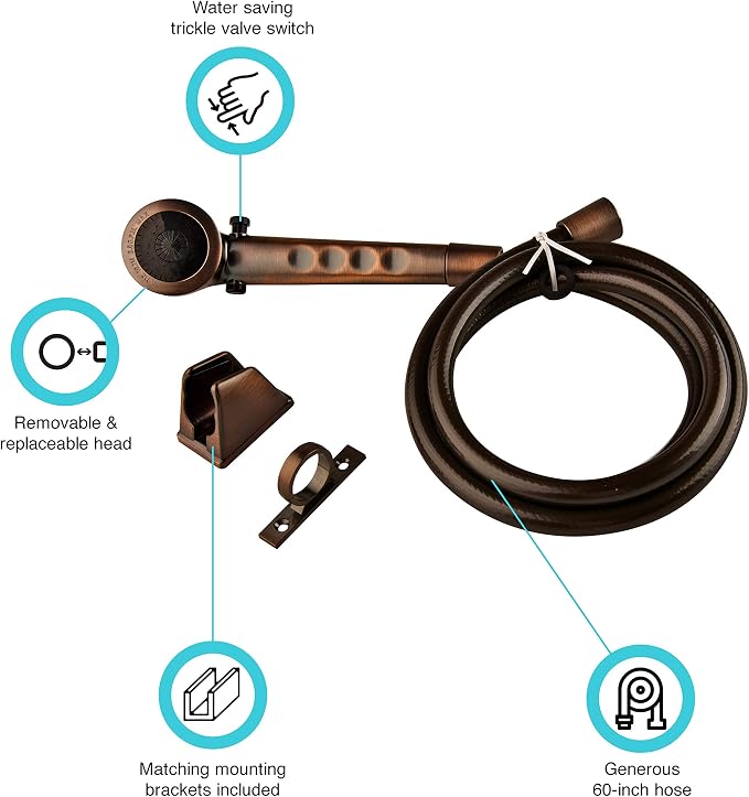 Dura Faucet DF-SA130-ORB RV Economical Shower Head and 60-inch Hose Kit - Image 2