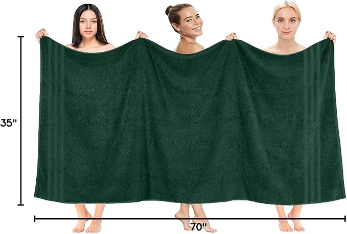 DAN RIVER 2 Pack Luxury Bath Sheets 35x70, 600 GSM, Soft & Quick Dry 100% Ring - Image 9