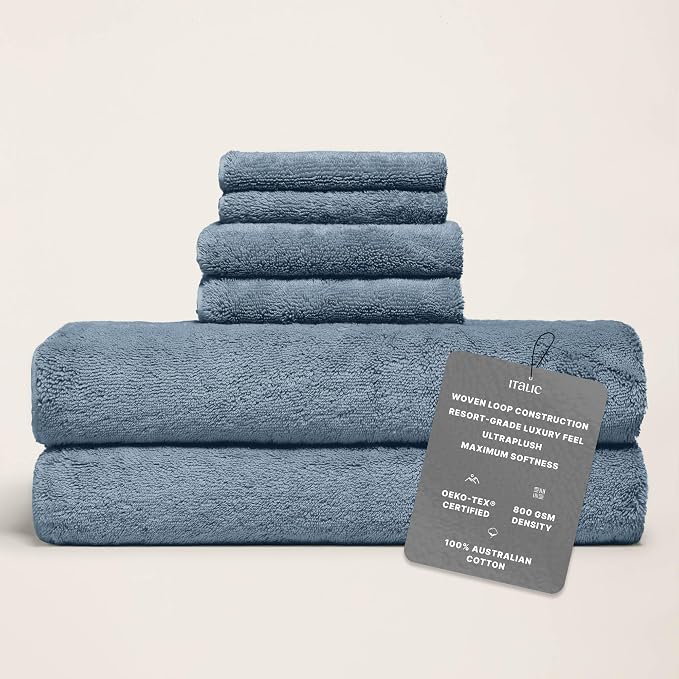 Italic Ultraplush Luxe 6 Piece Towel Set – 2 Bath Sheets, 2 Hand Towels - Image 2