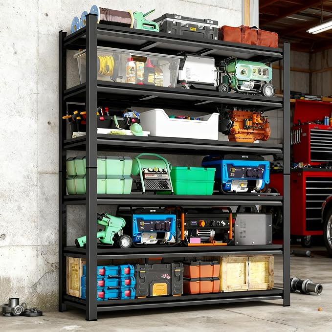 Heavy Duty Garage Shelving Unit, 5-Tier Adjustable Metal Shelves - Image 9